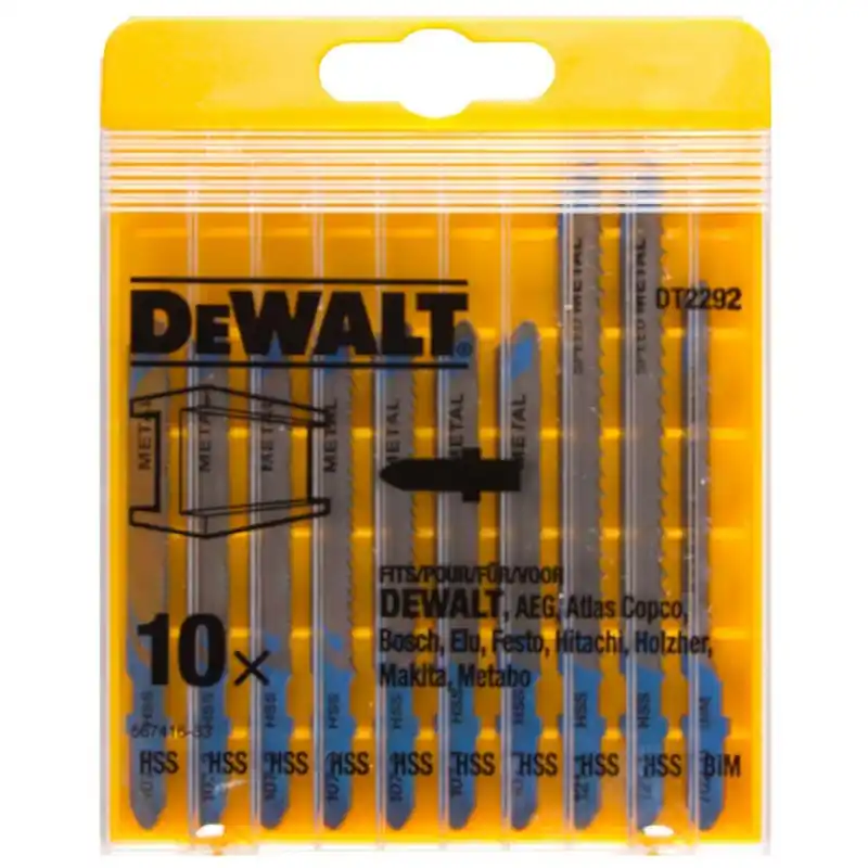 Saisonangebot DeWALT DT2292-QZ 10tlg. HSS-Stichsägeblätter-Set - Satz Metall